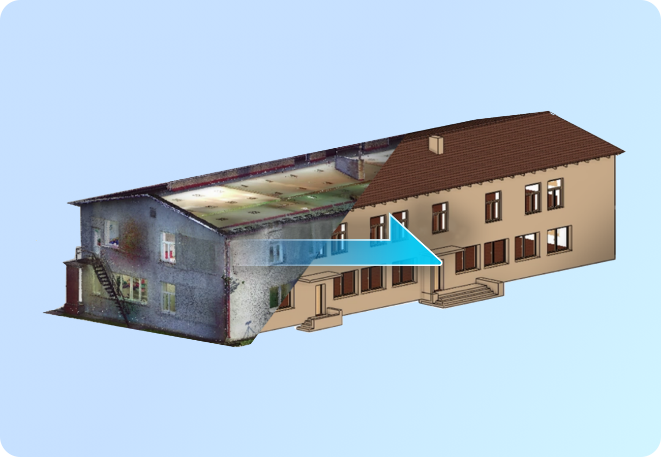Conversión point cloud a modelo BIM en GstarBIM