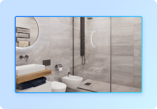 Render fotorrealista de baño